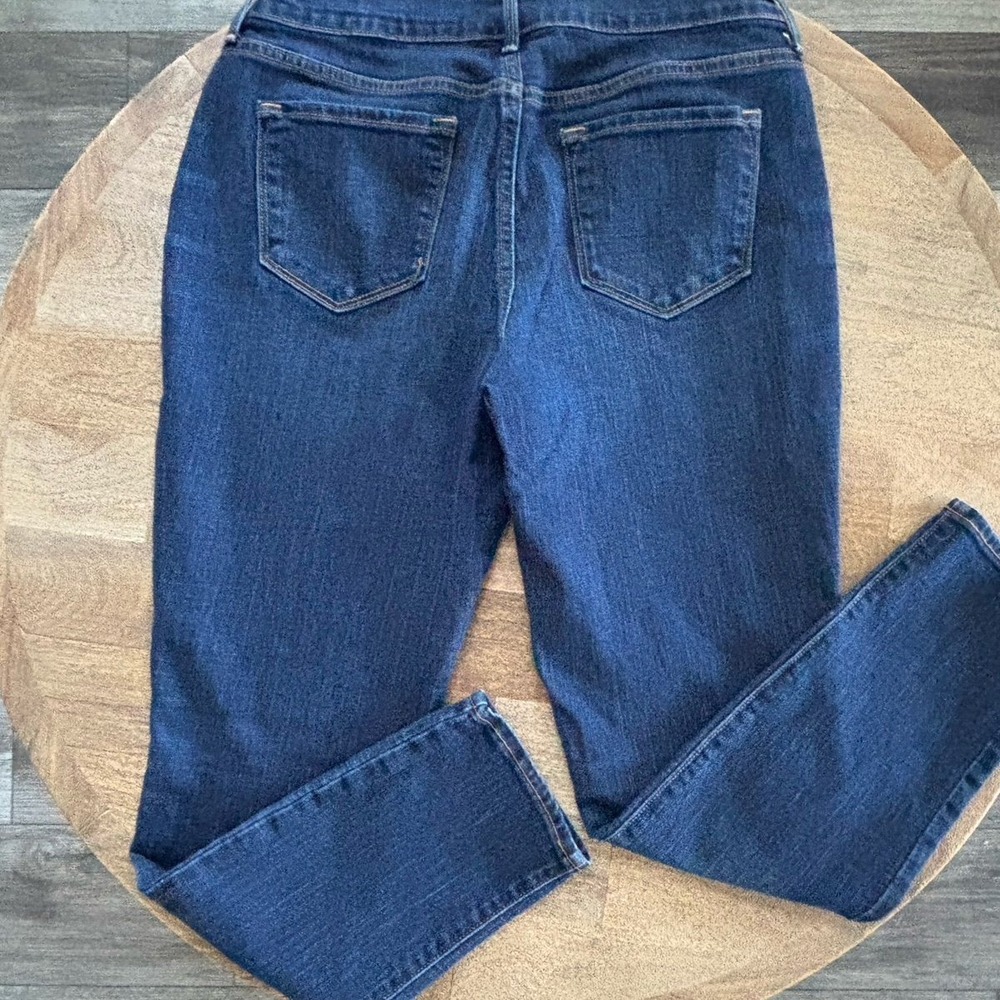 Old Navy Curvy Profile 8S Mid Rise Straight Leg Jeans Dark Wash - Picture 5 of 11